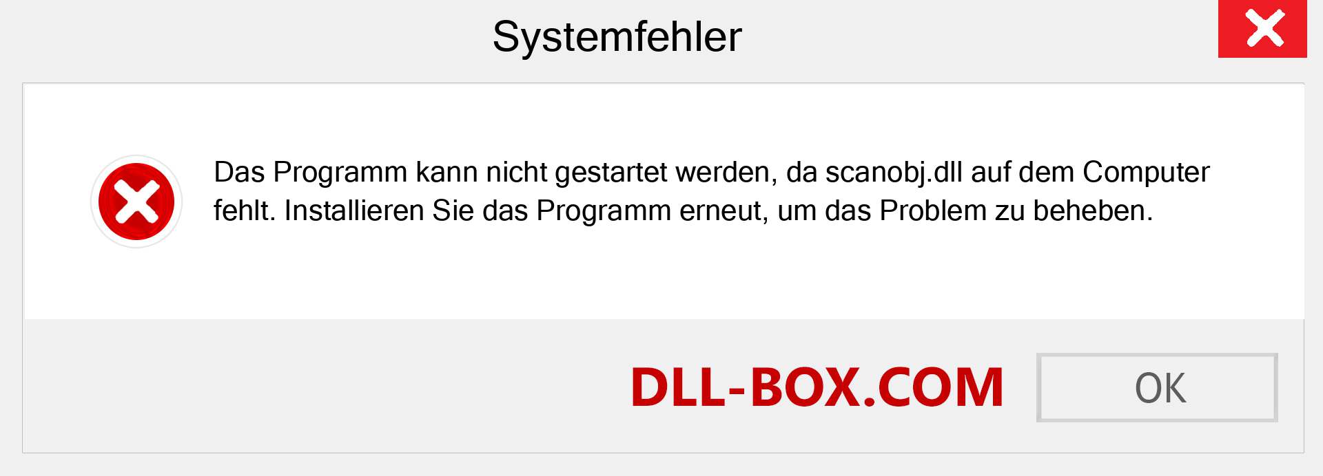 scanobj.dll-Datei fehlt?. Download für Windows 7, 8, 10 - Fix scanobj dll Missing Error unter Windows, Fotos, Bildern